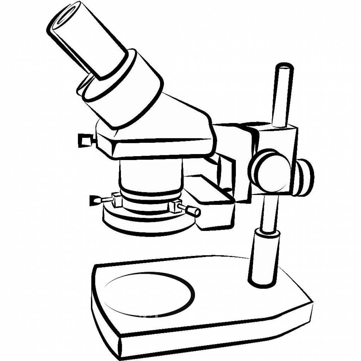 Красочная страница раскраски микроскопа для детей