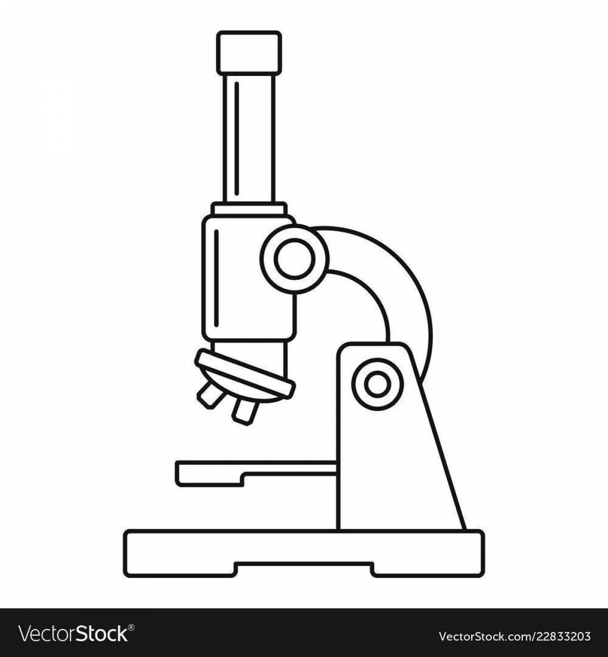 Colorful microscope coloring book for kids