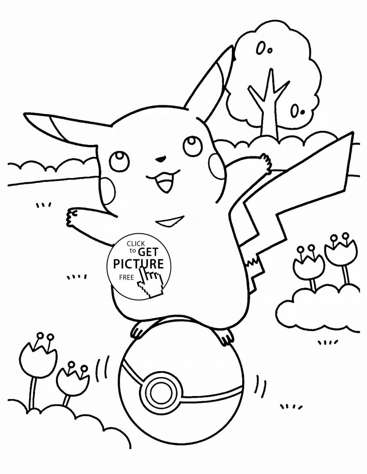 Great pikachu coloring book for boys