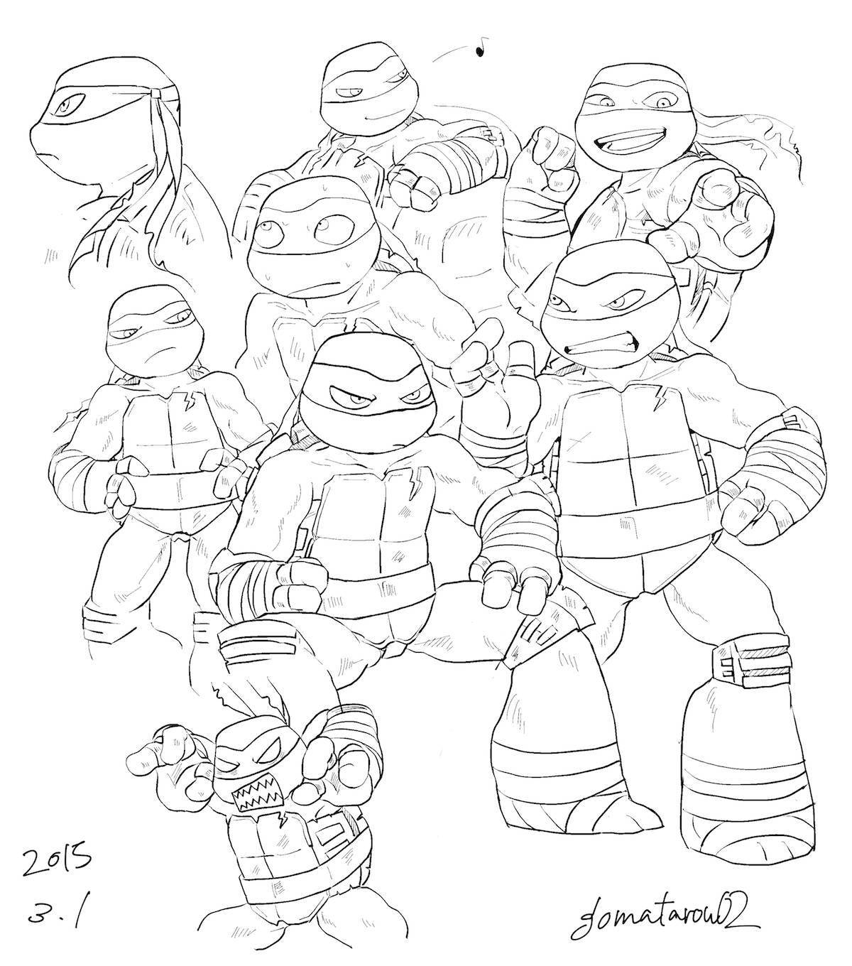 Joyful Teenage Mutant Ninja Turtles 2012 coloring book