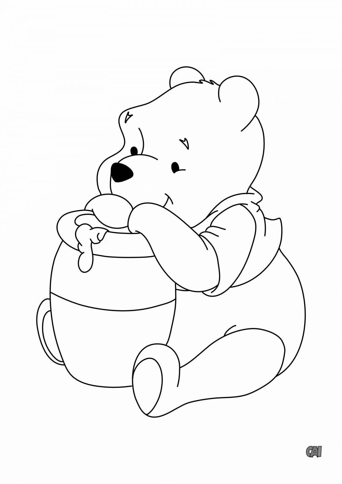 Live bear with honey coloring