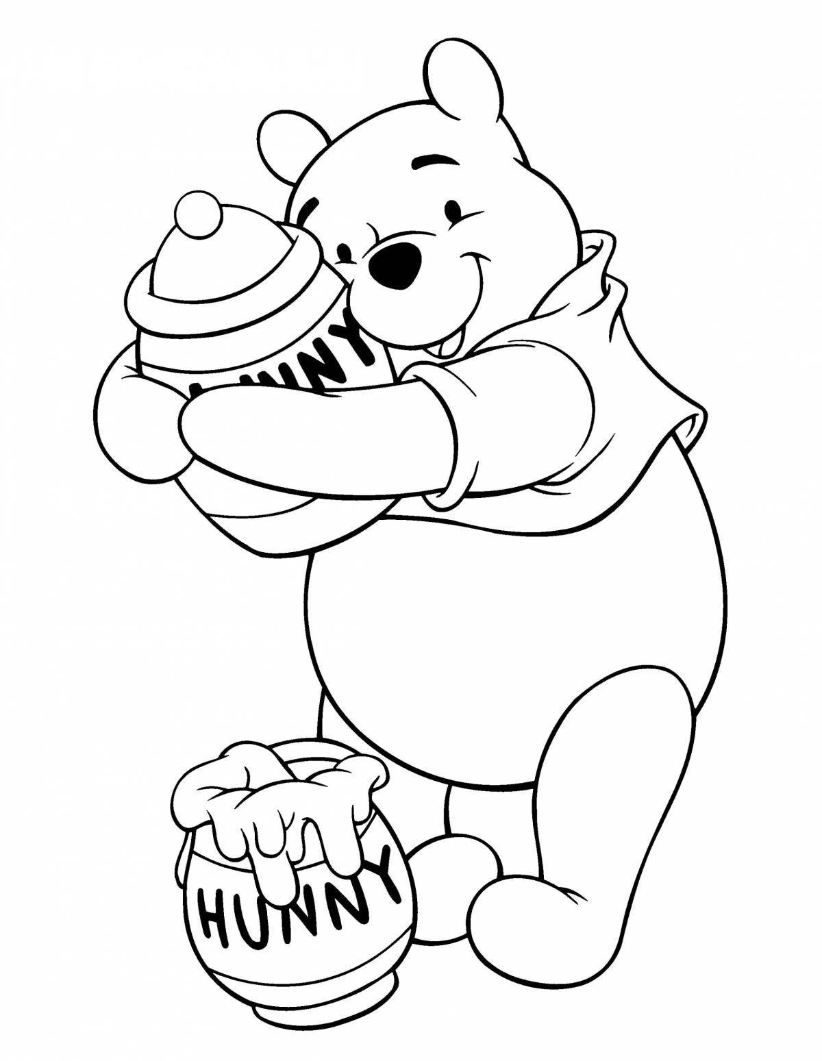 Naughty bear with honey coloring book