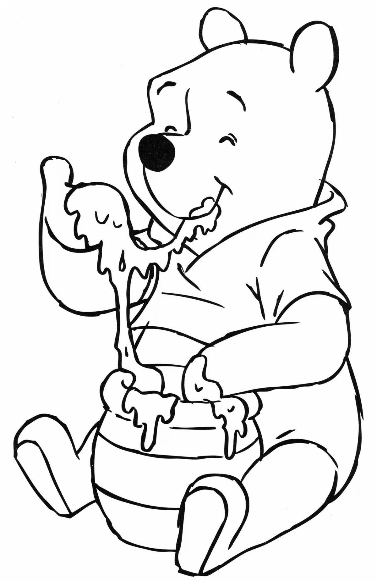 Fancy bear with honey coloring book