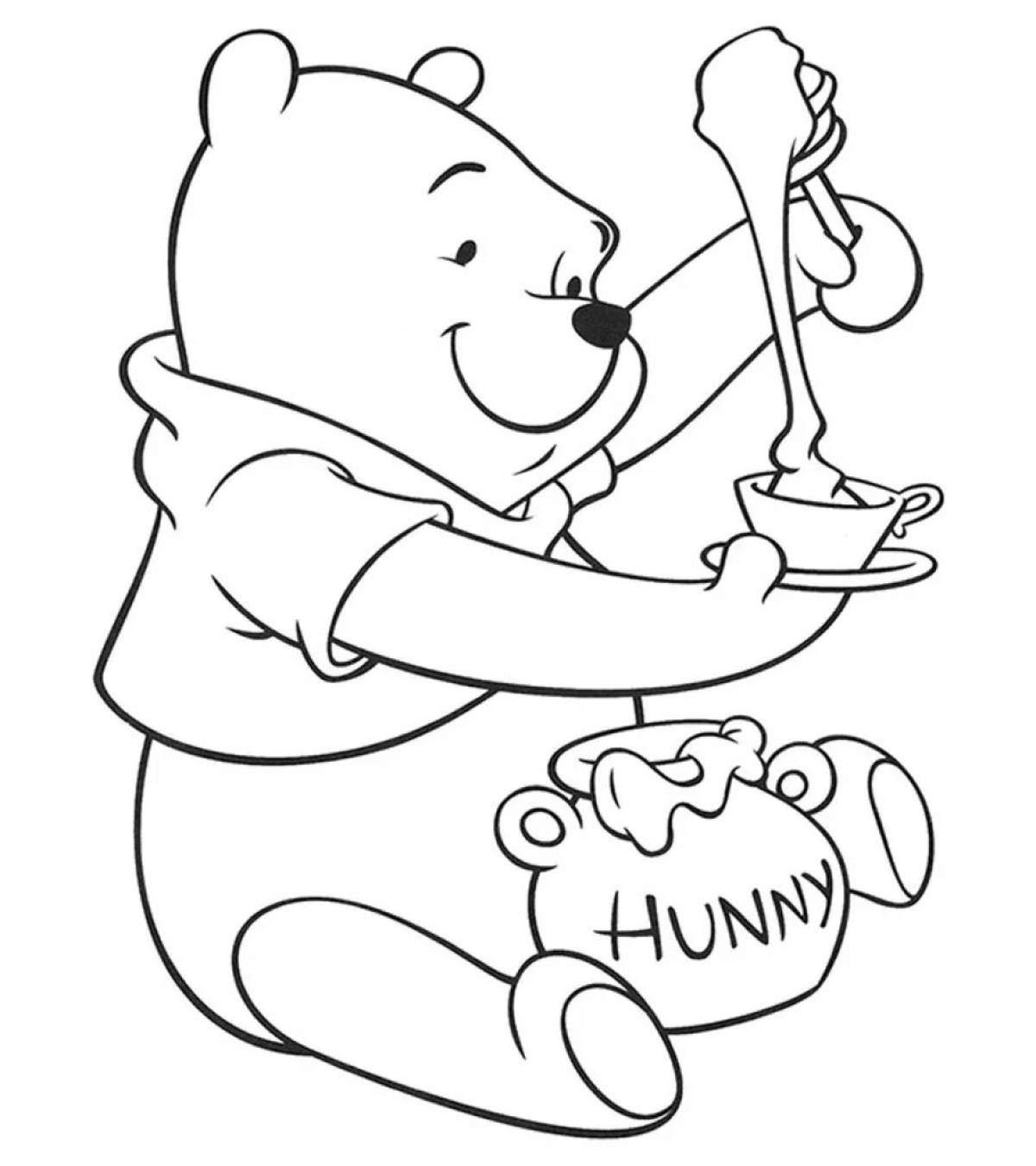 Coloring cherished bear with honey