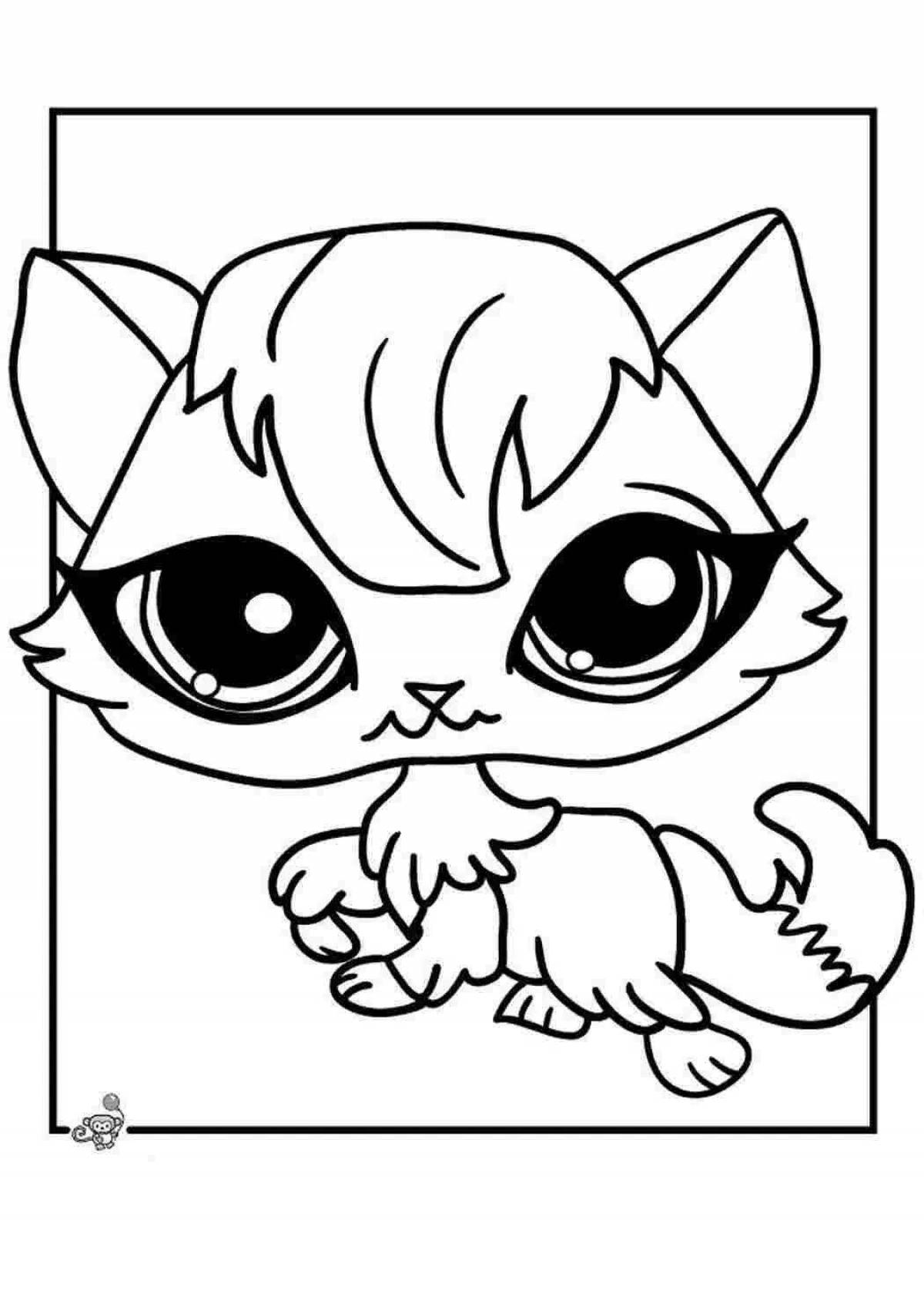 Coloring cute little cute kittens