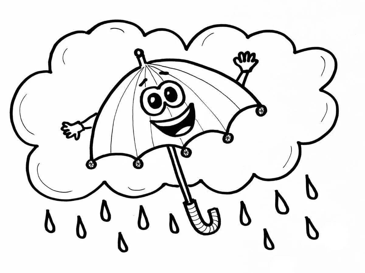 Coloring pages funny rain for kids