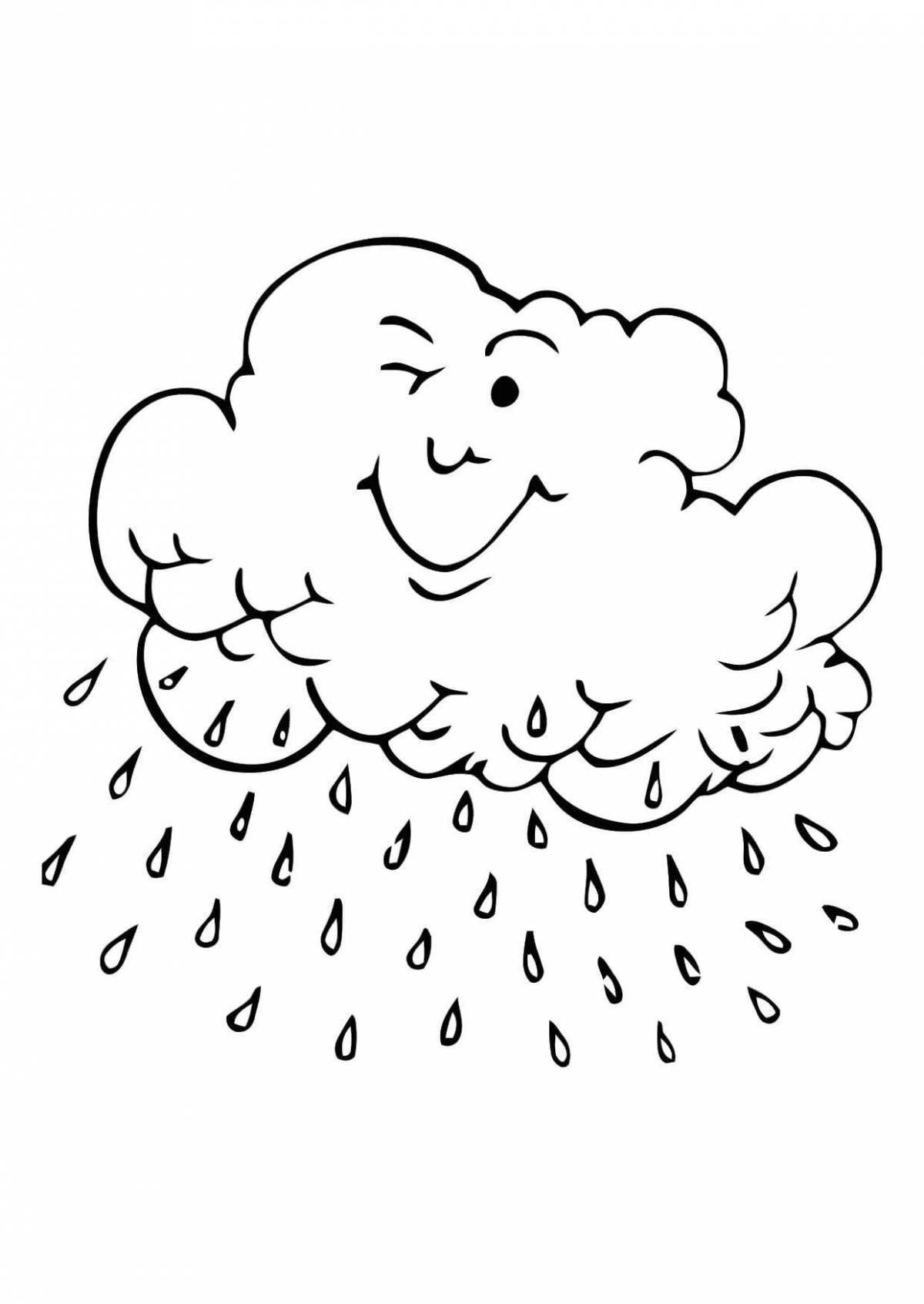 Coloring page blissful rain for kids