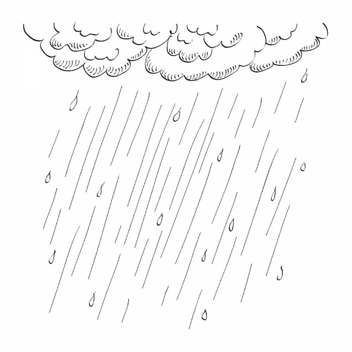 Sparkling rain coloring book for kids