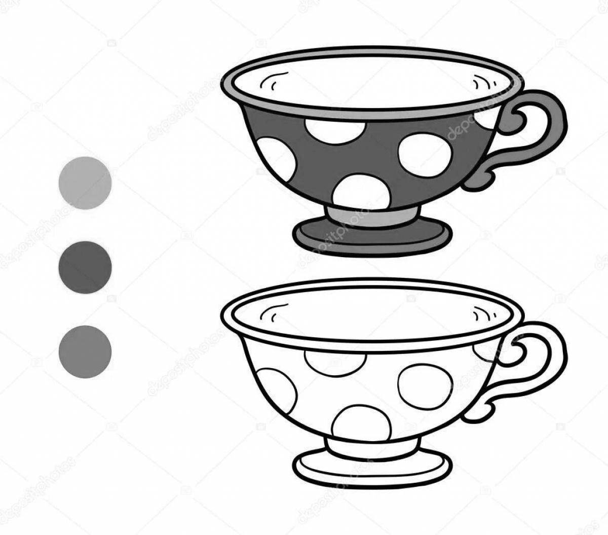 Colorful cup coloring book for kids