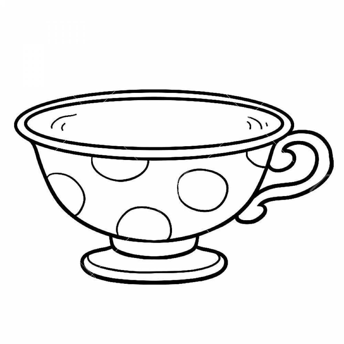Coloring book shimmering cup for kids