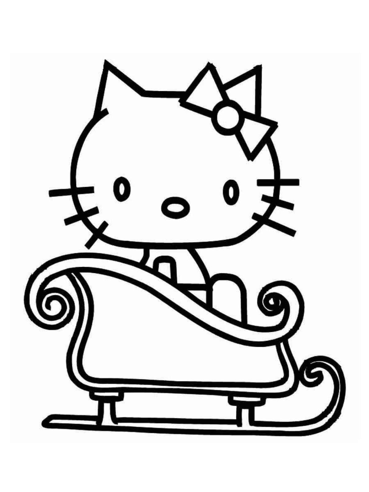 Playful hello kitty money coloring page
