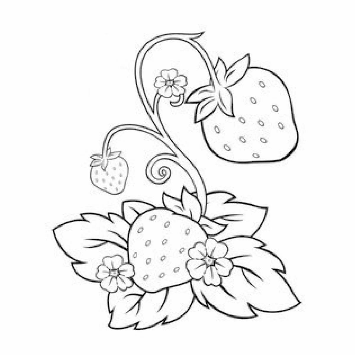 Vivid coloring game with strawberries