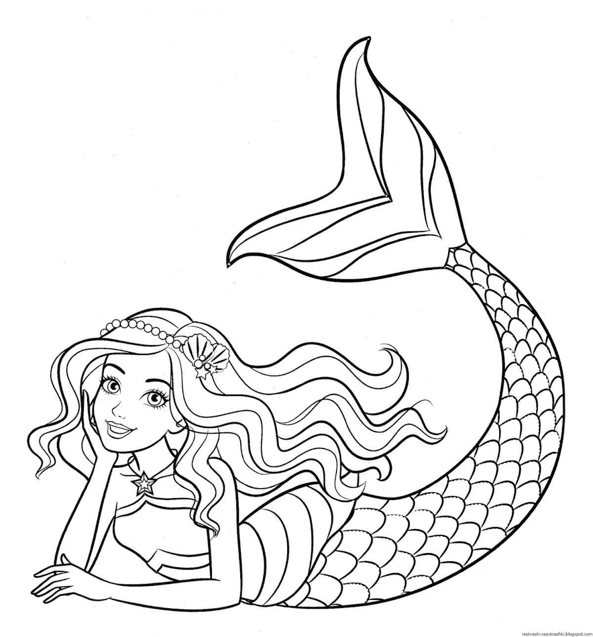 Shiny mermaid coloring by numbers