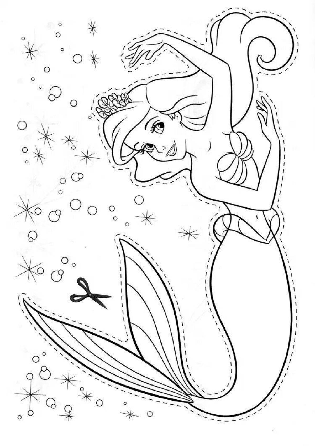 Fancy mermaid coloring by numbers