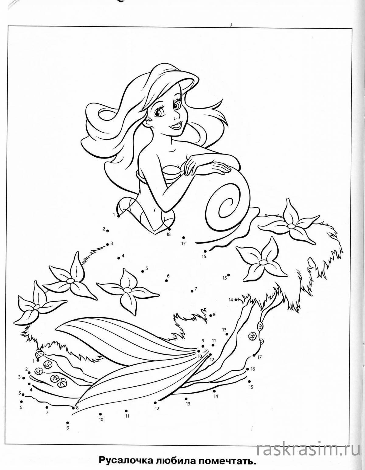 Sparkling mermaid coloring by numbers