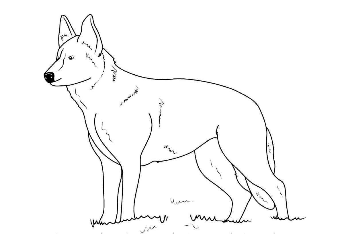 Живая раскраска щенка немецкой овчарки