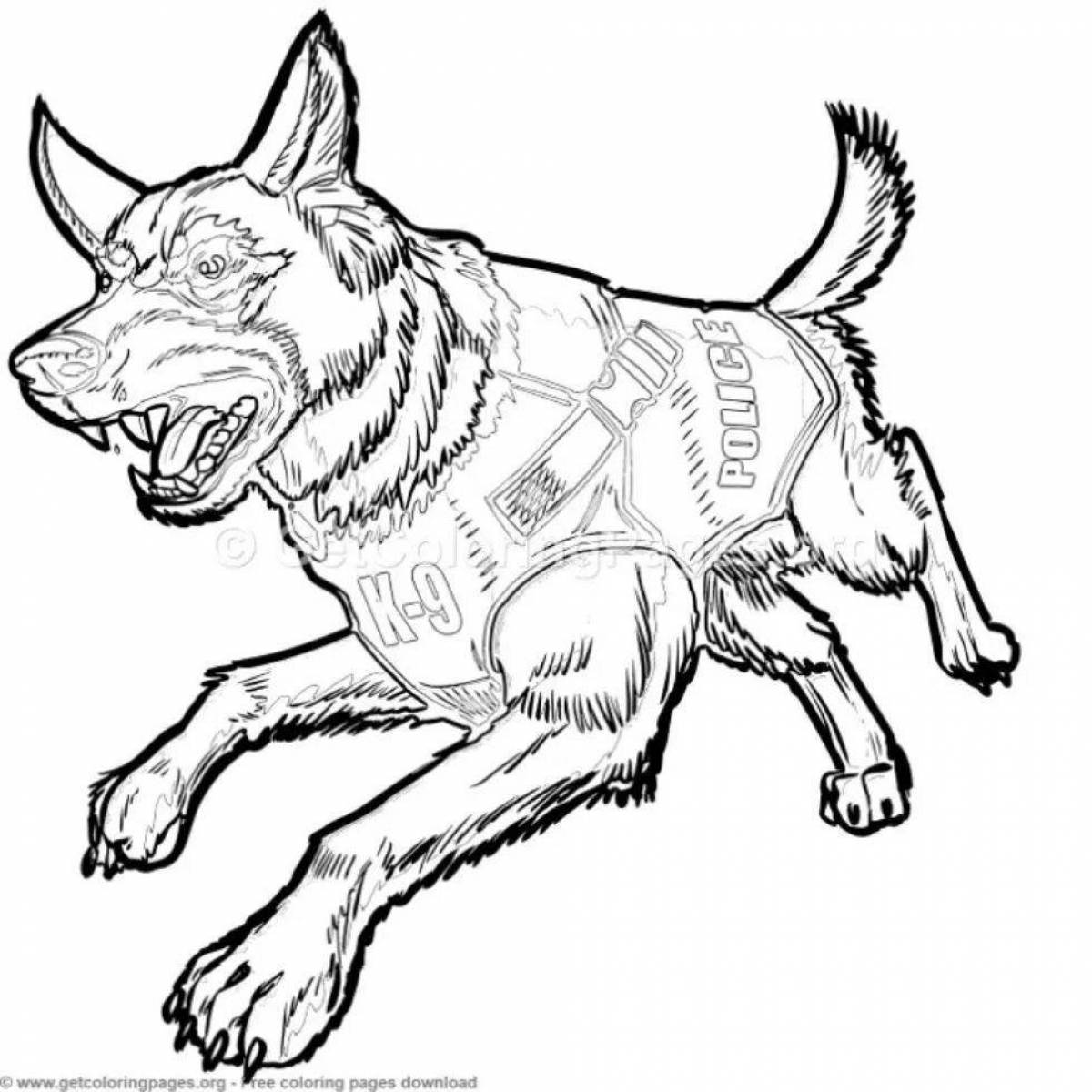 Coloring page dainty german shepherd puppy