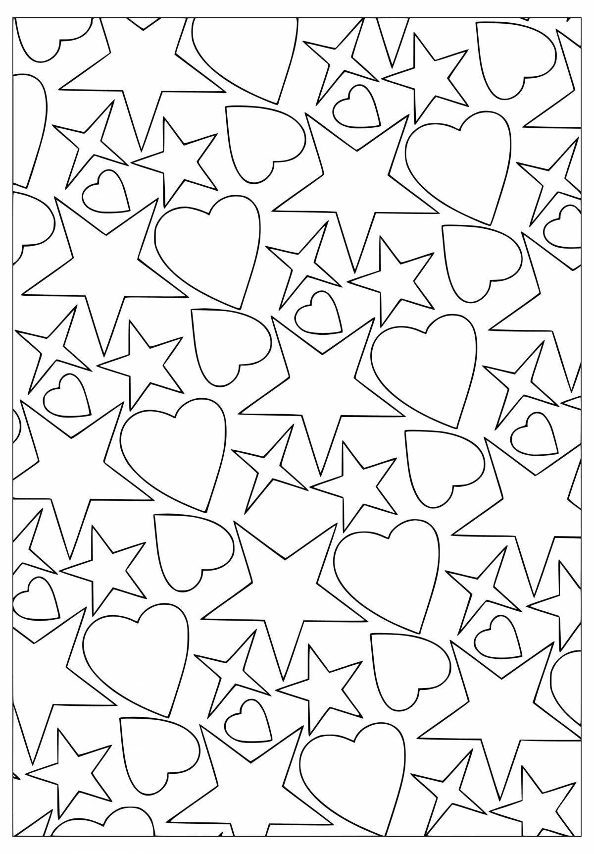 Sparkling little hearts coloring page