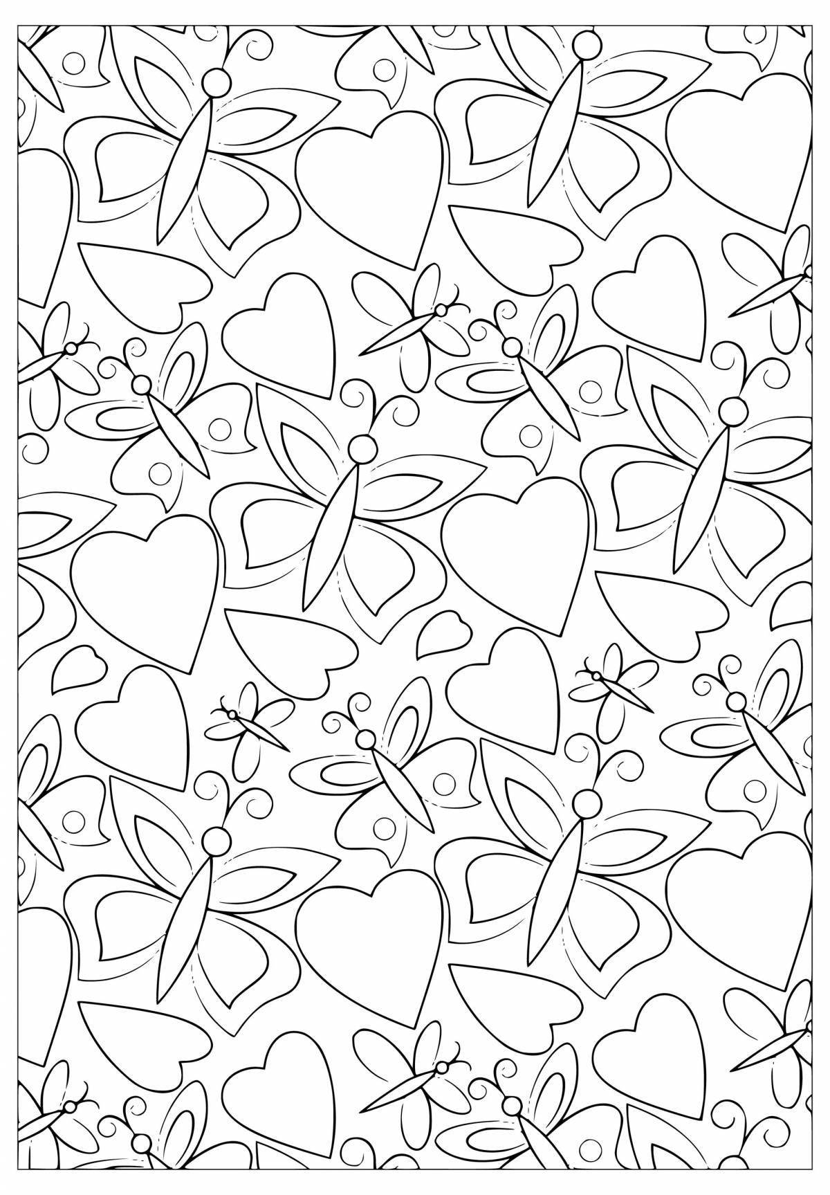 Colouring happy little hearts