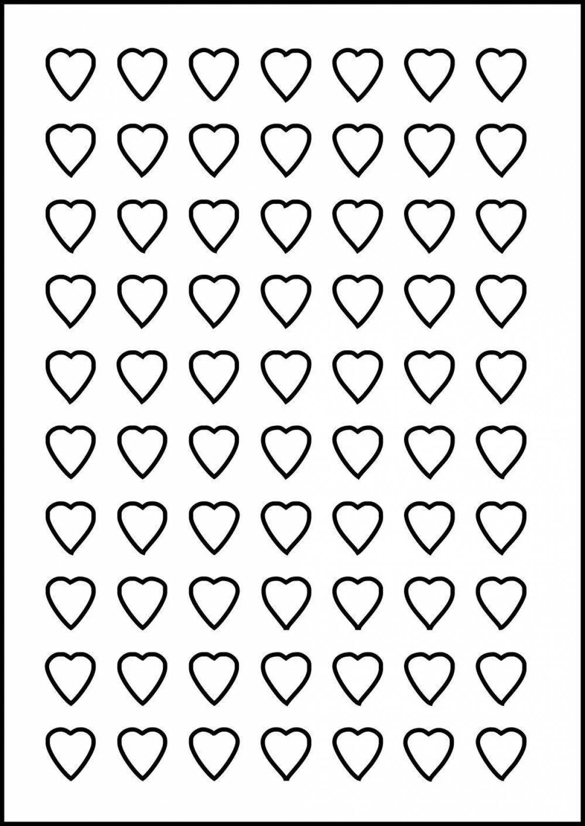 Coloring page dazzling little hearts