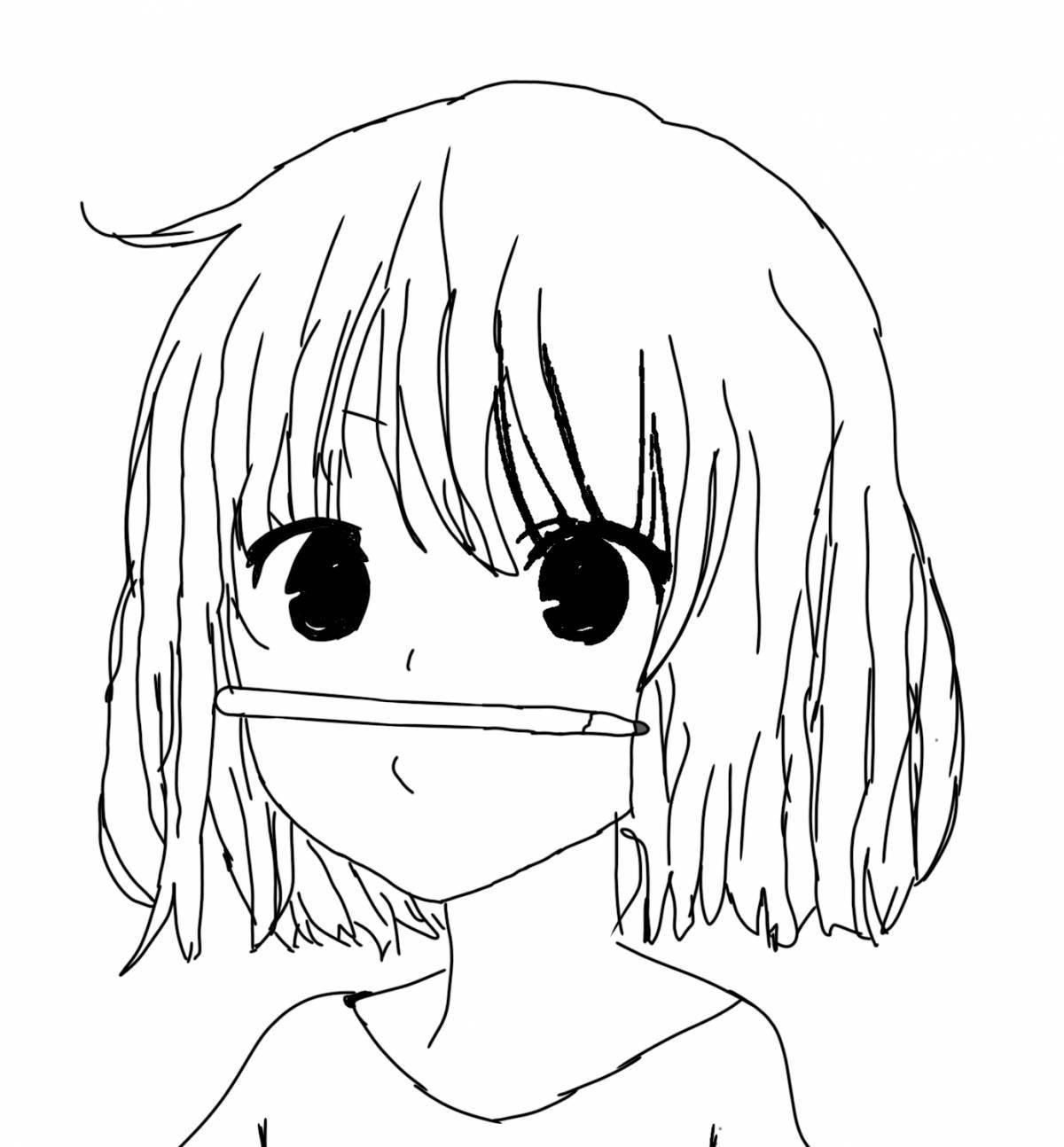 Мистическая раскраска девушка аниме лицо