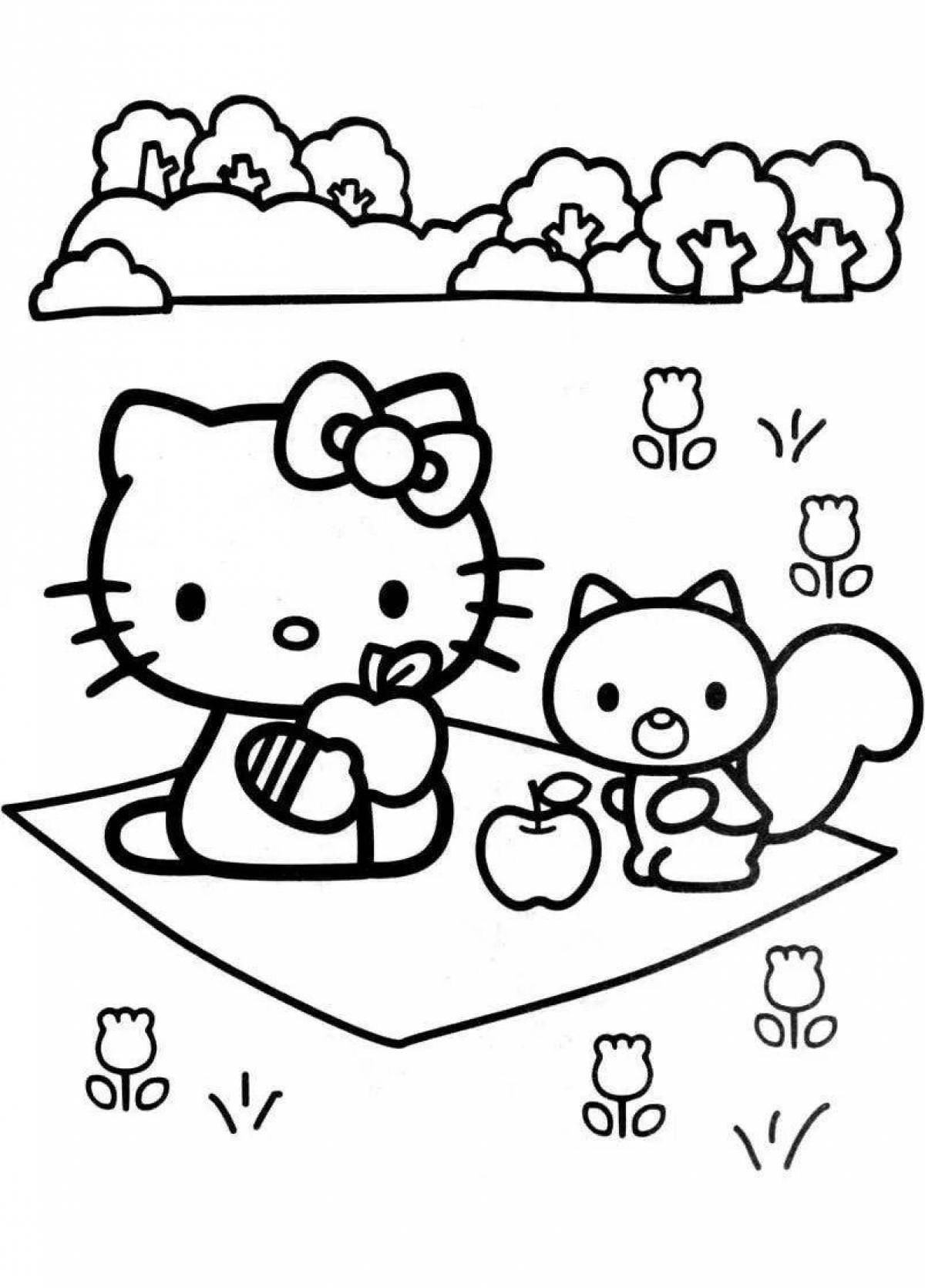Joyful hello kitty poster