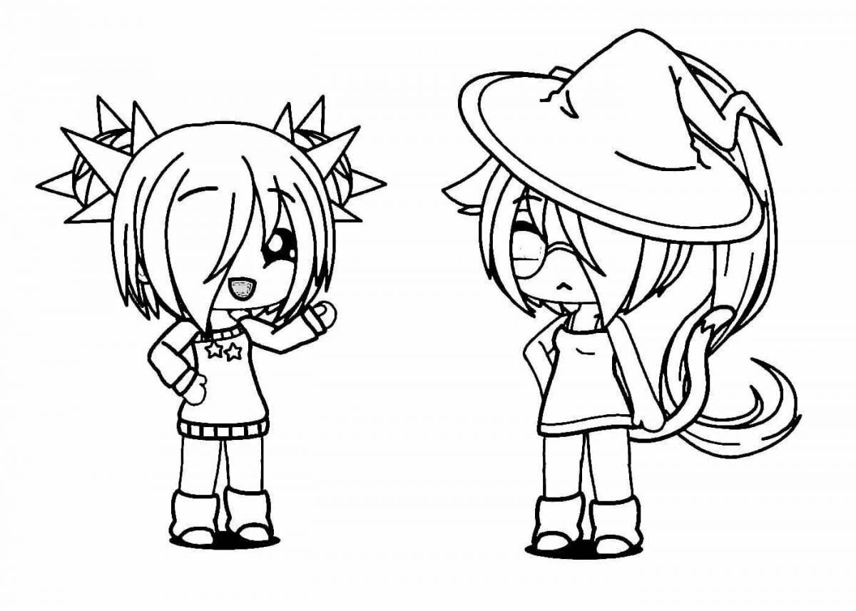 Gacha life os playful coloring page