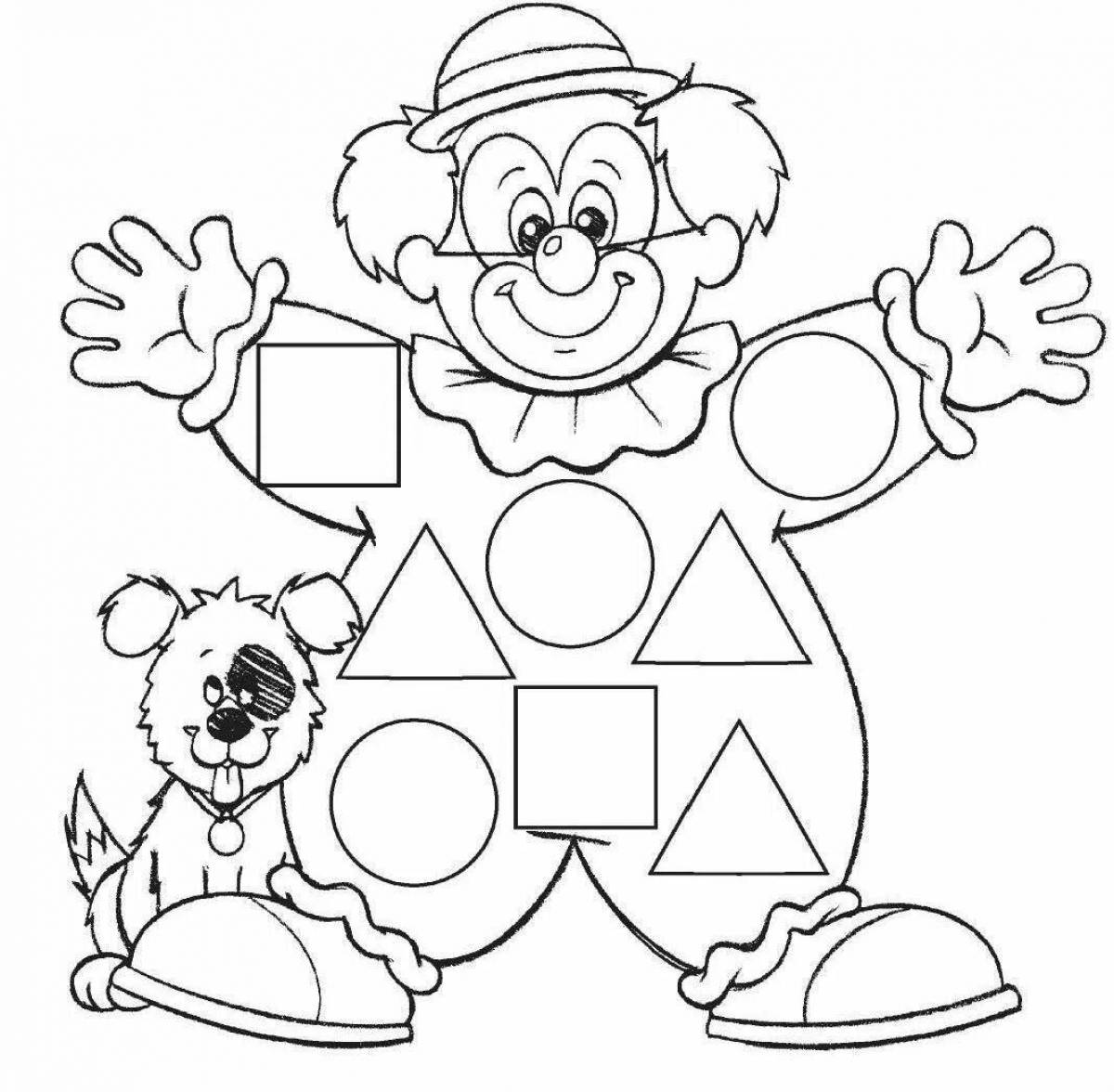 Забавный клоун-раскраска для дошкольников