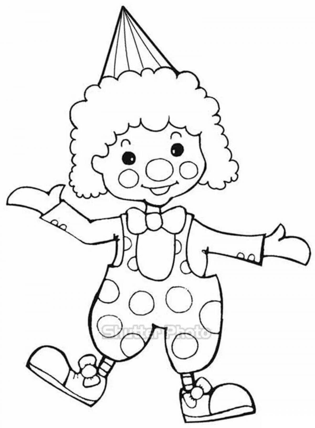 Анимированная раскраска клоуна для дошкольников