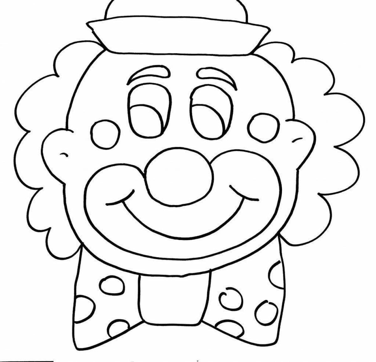 Coloring book shining clown for preschoolers