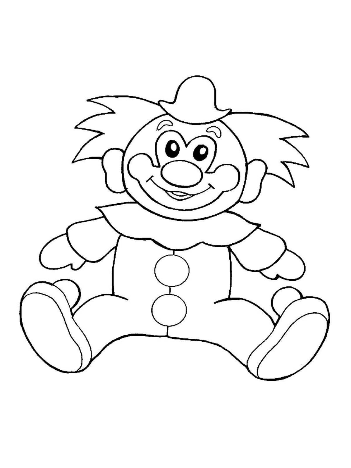 Великолепный клоун-раскраска для дошкольников