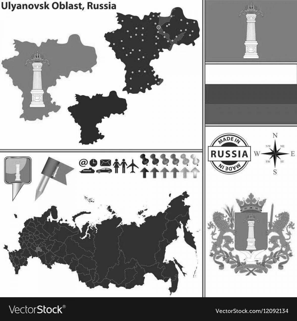 Map of glorious Ulyanovsk region