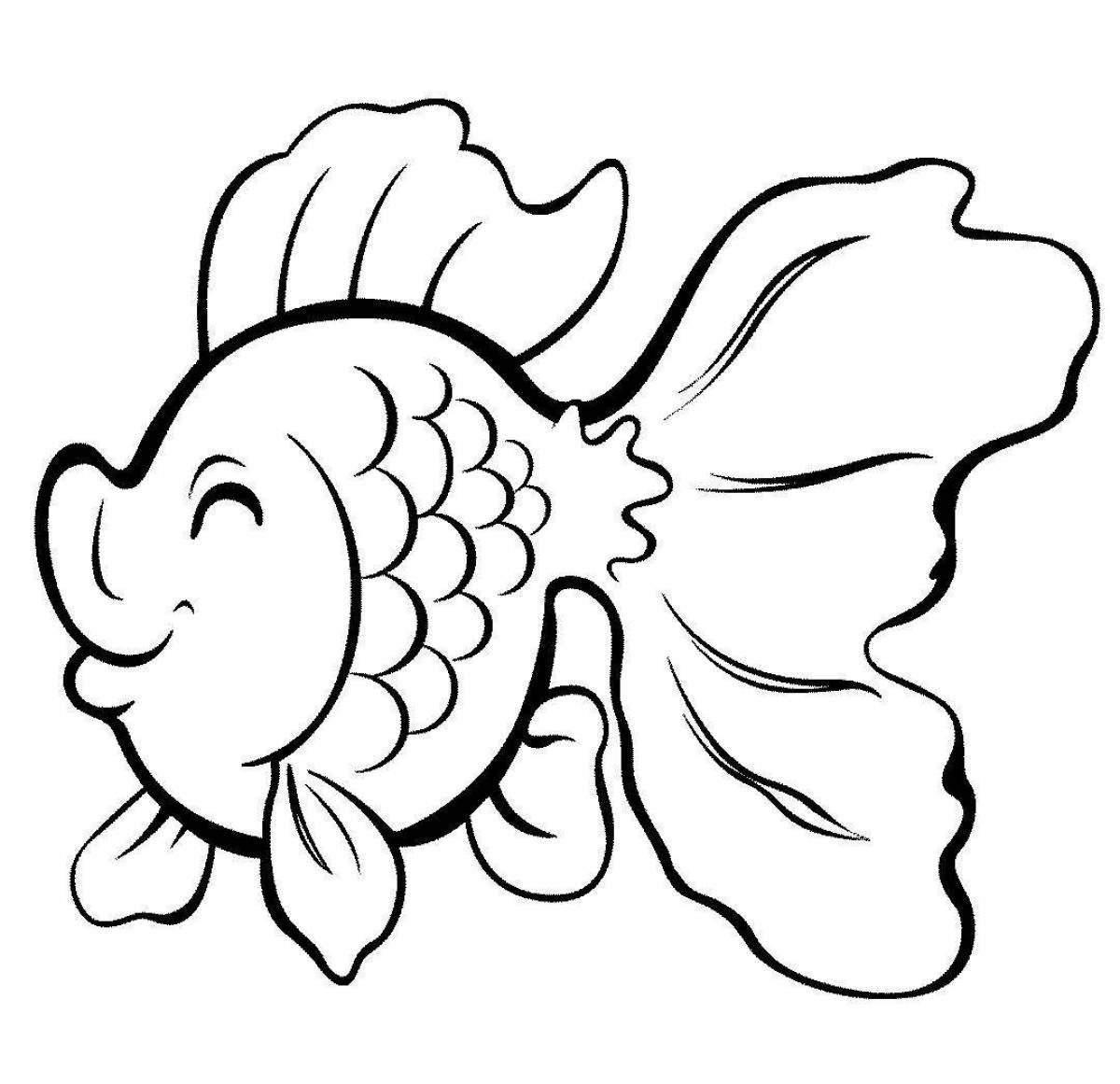 Colourful goldfish coloring book