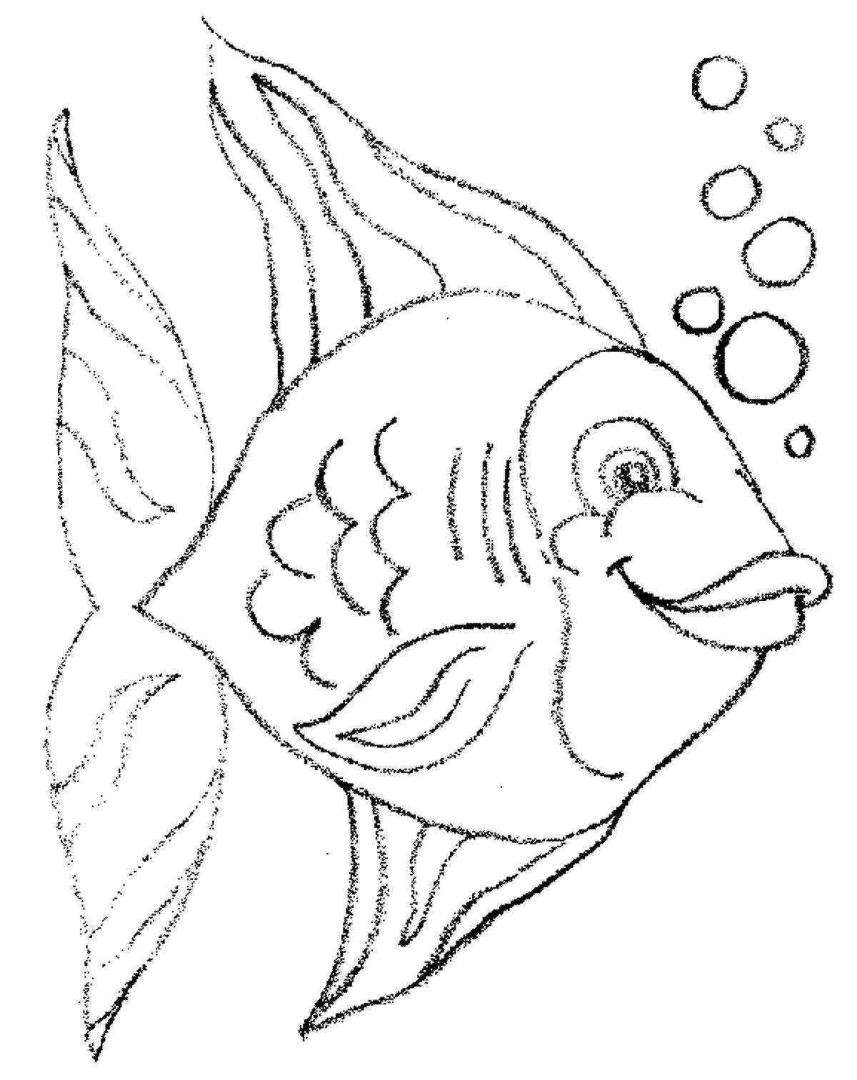 Happy goldfish coloring page