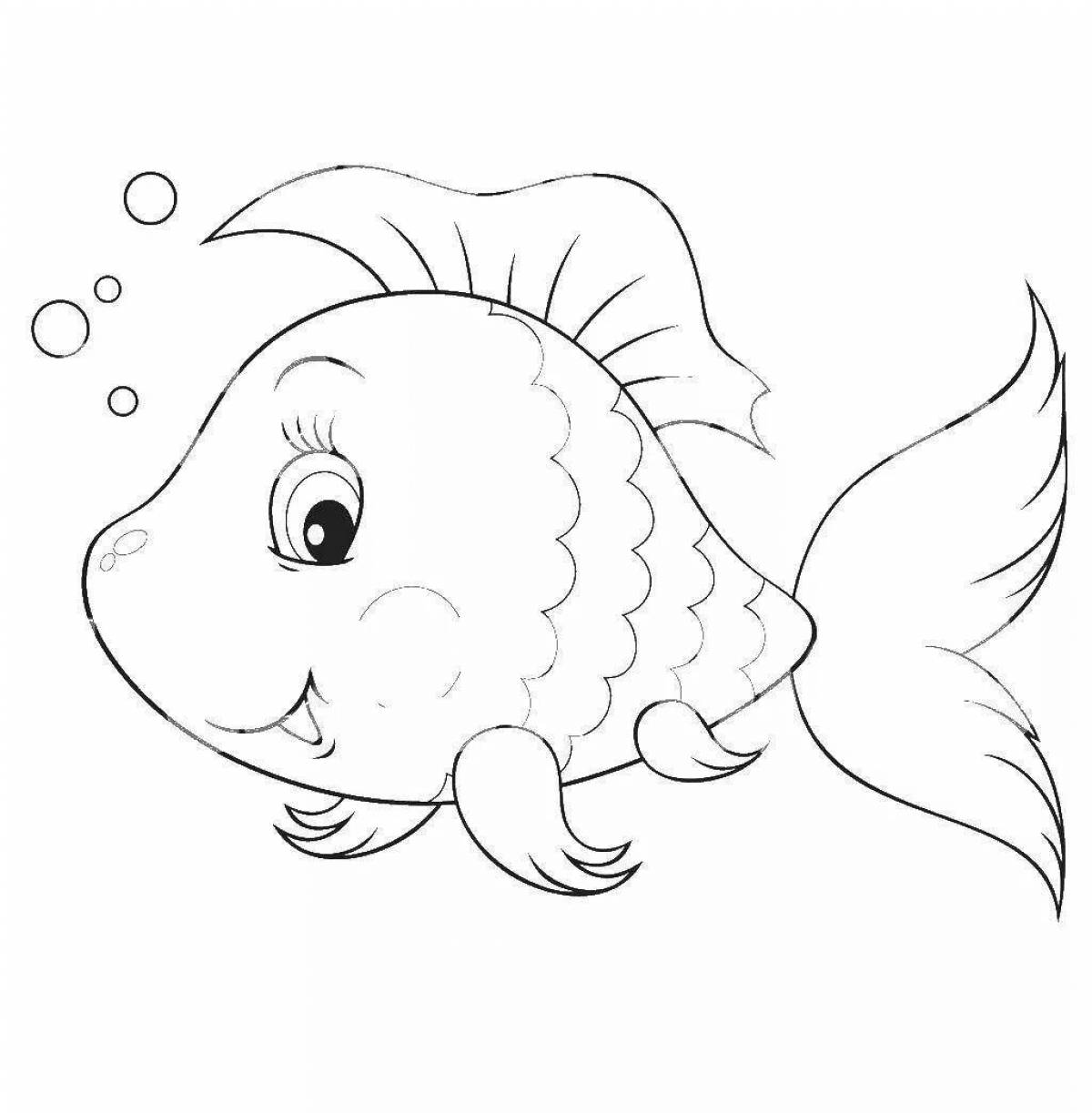 Glitter goldfish coloring page