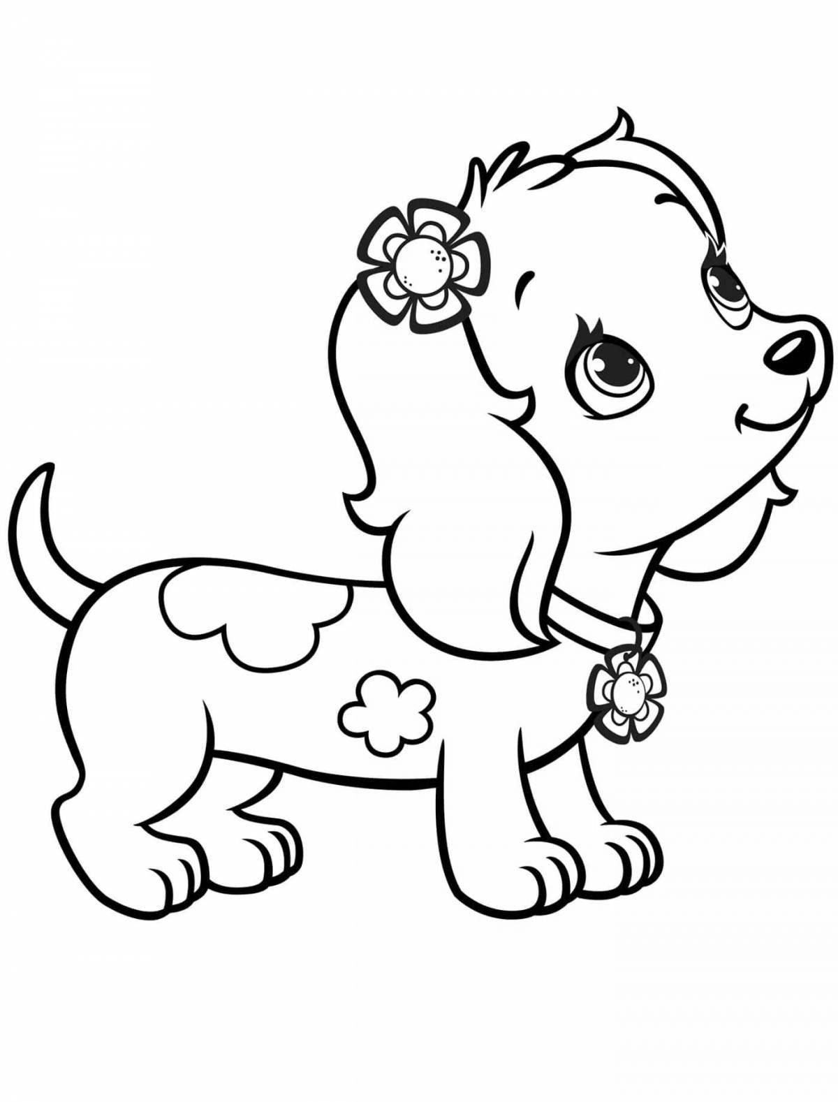 Puppy coloring pages for girls