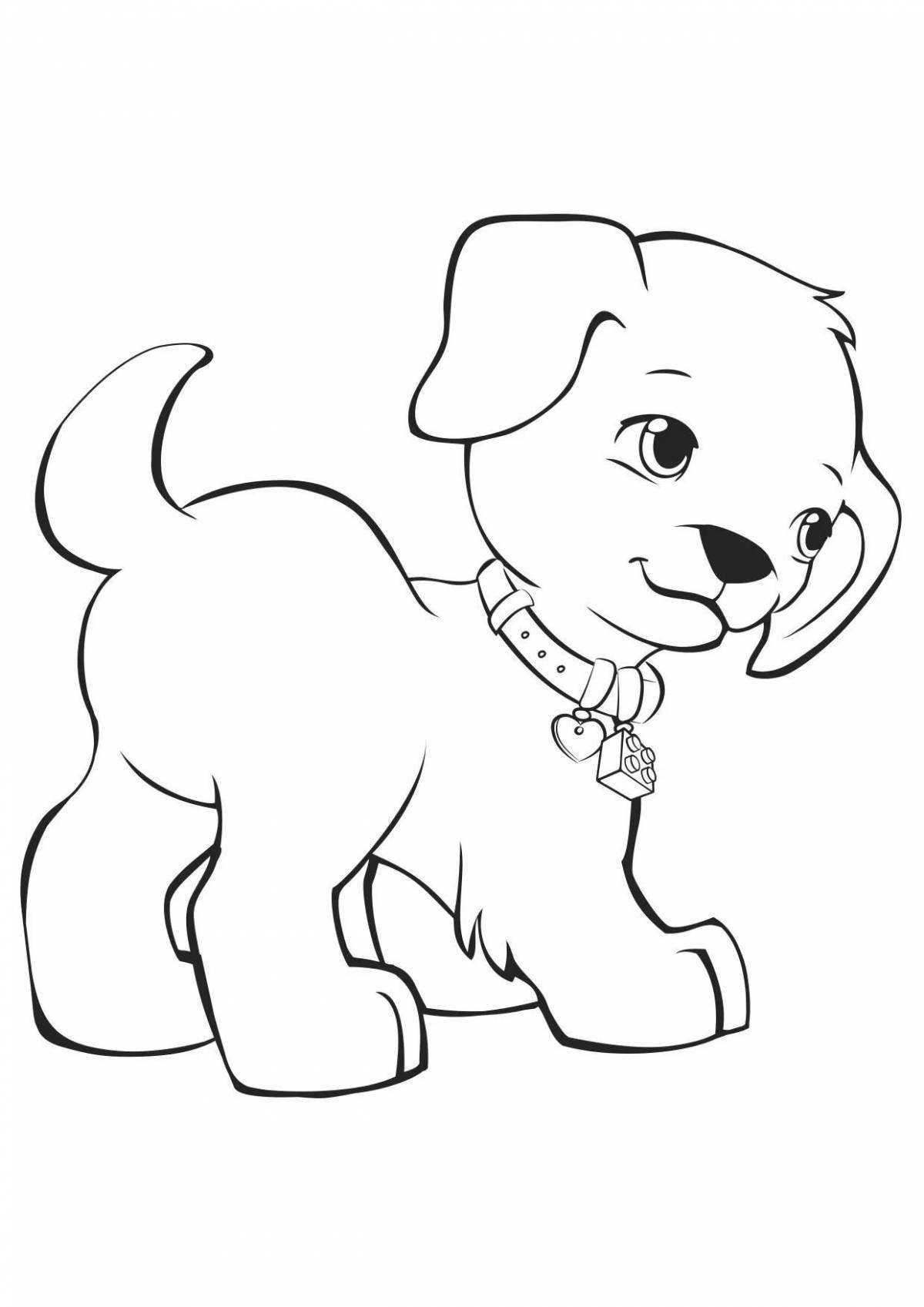 Curious puppies coloring pages for girls