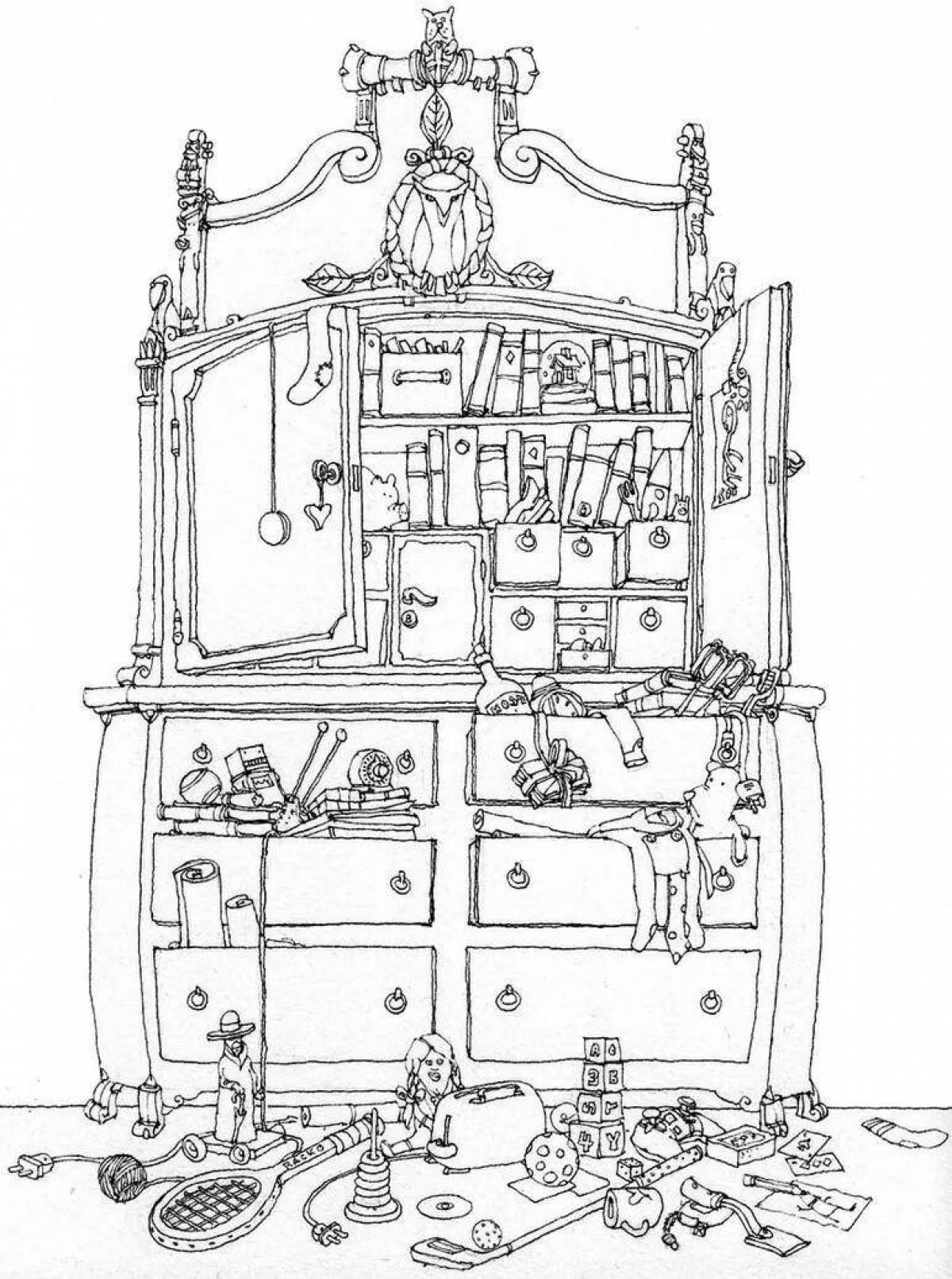 Playful buffet coloring page