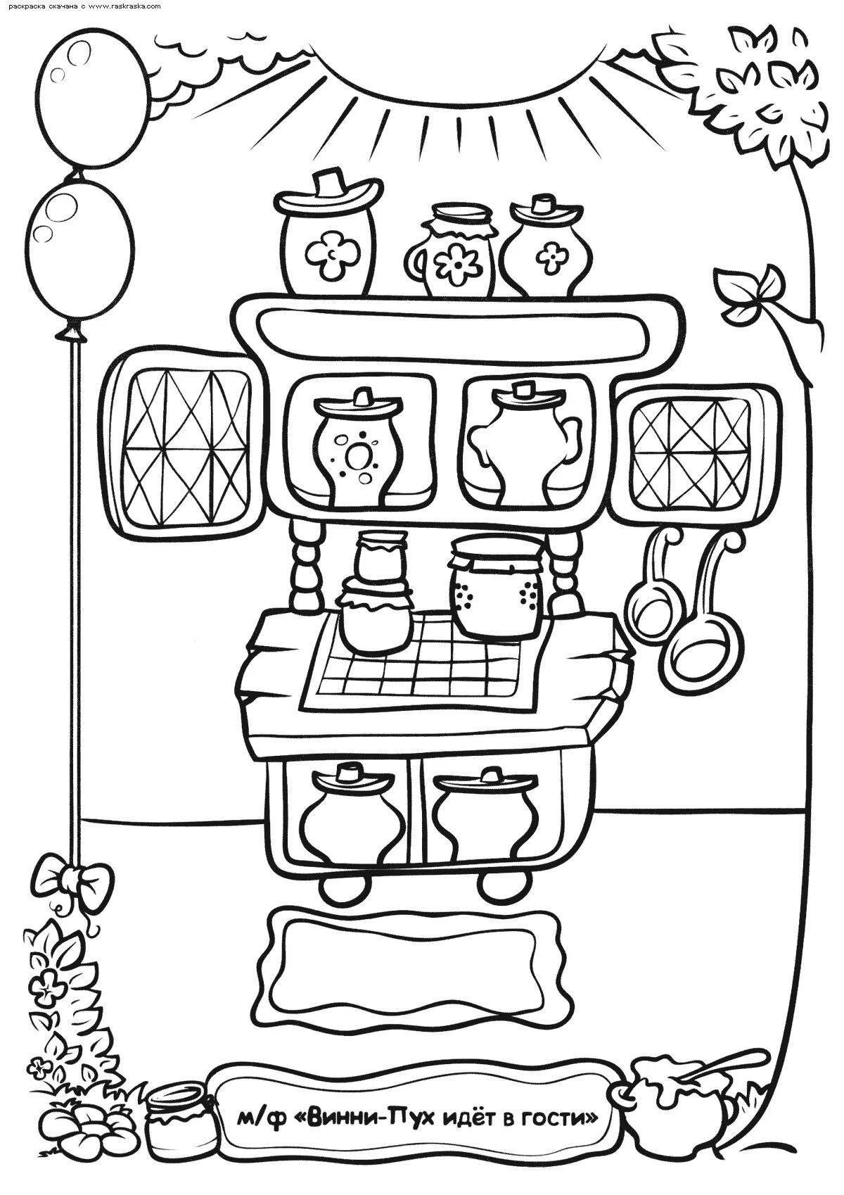 Adorable buffet coloring page