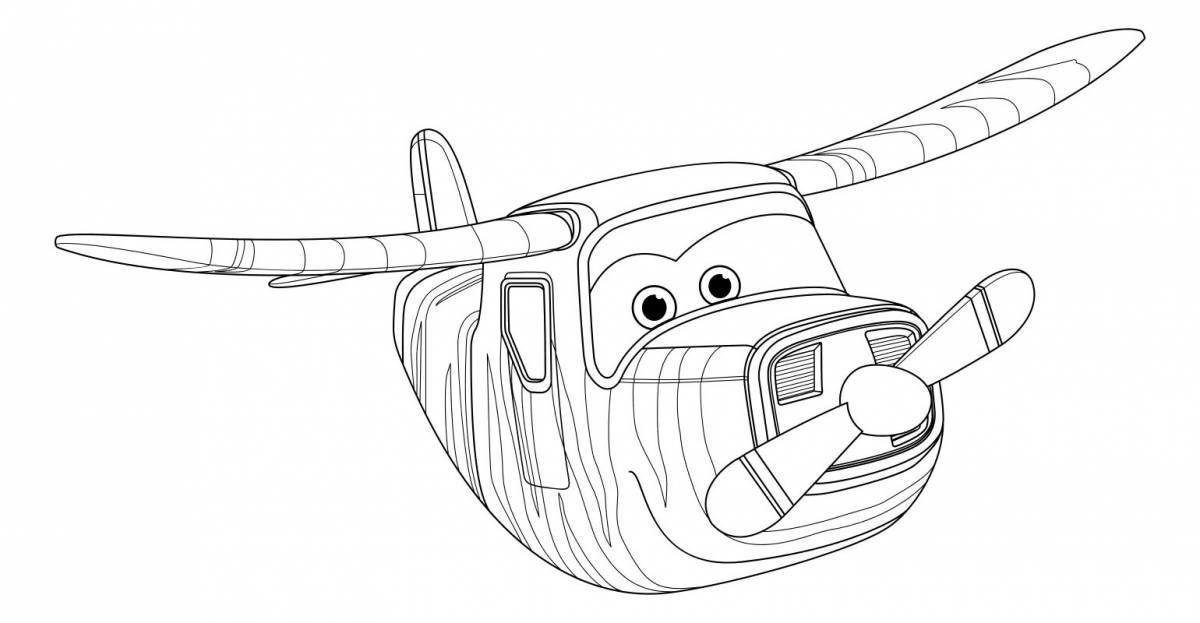 Colorful jett super wings coloring page