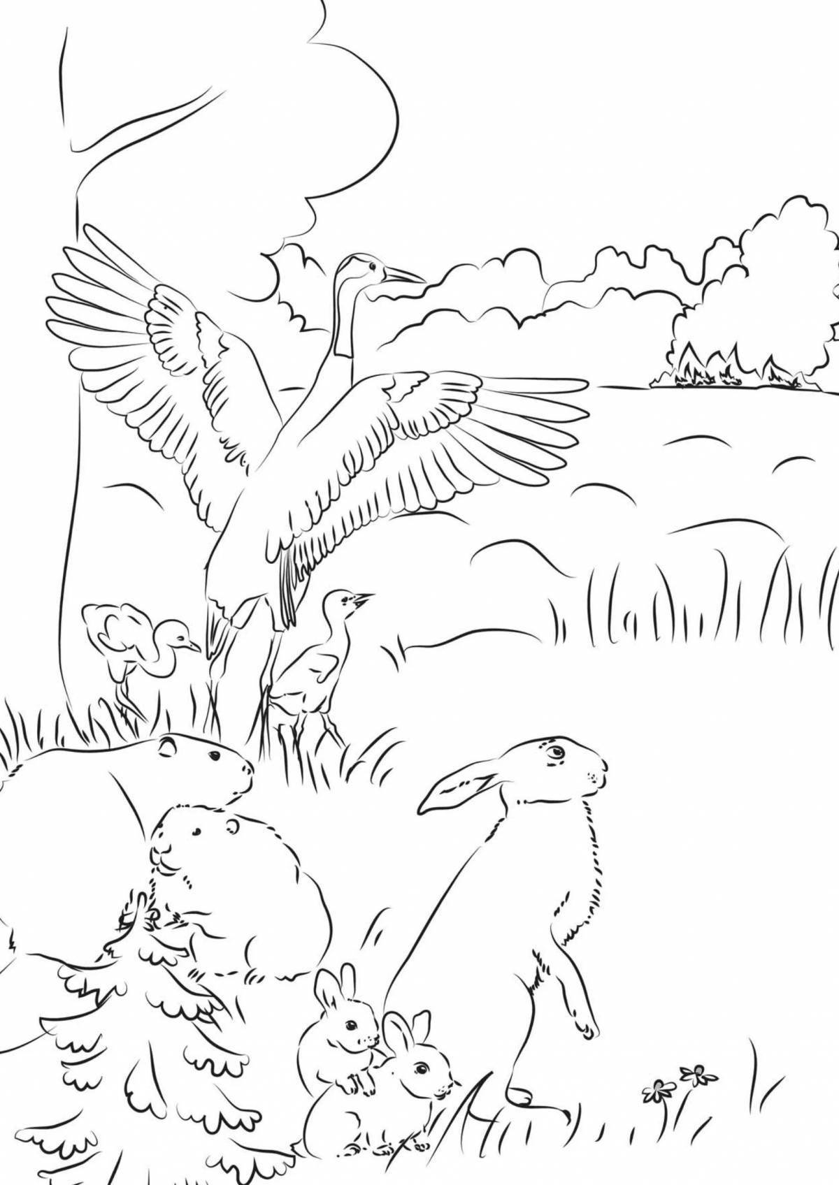 Large take care of the animals coloring page