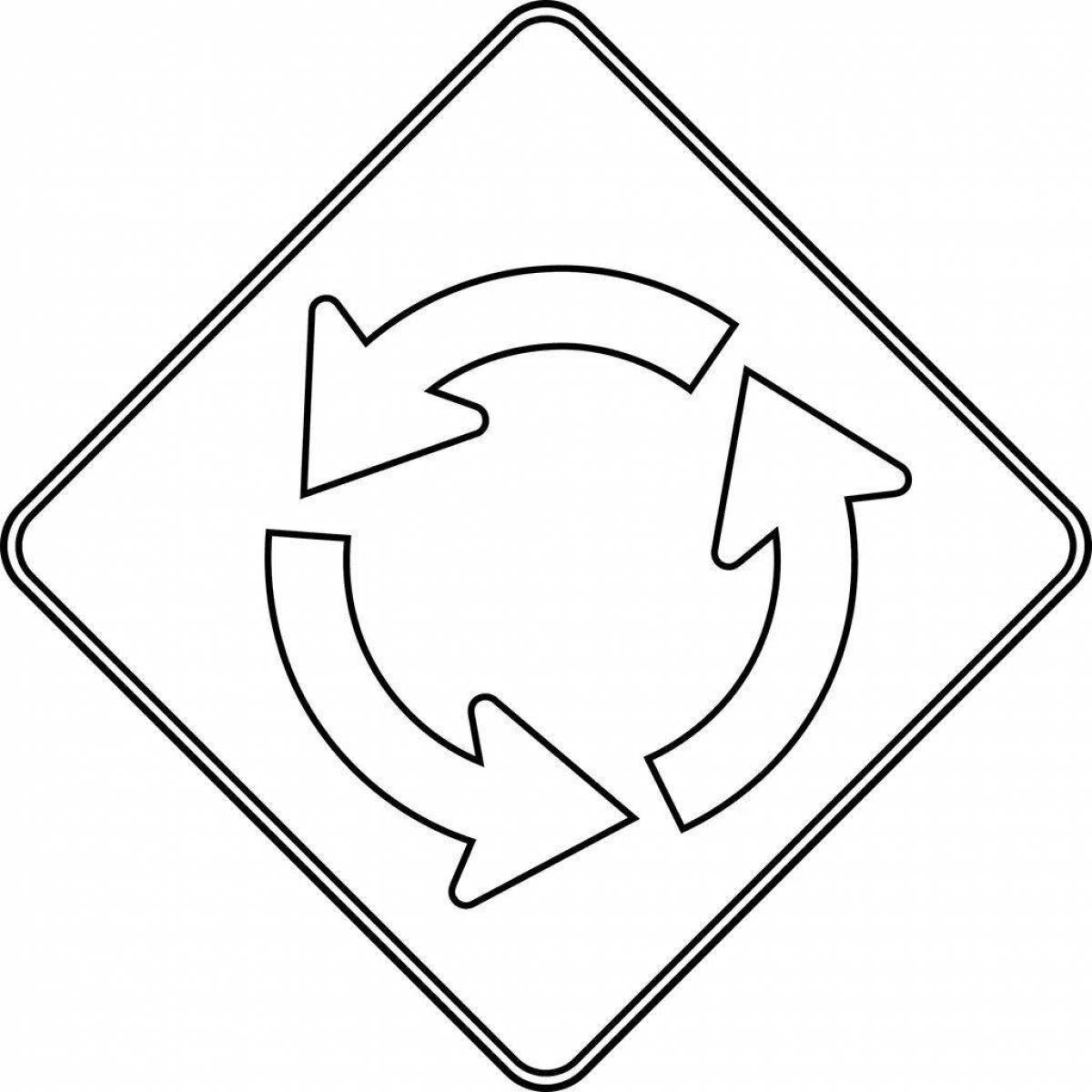 Parking Road Sign Coloring Page