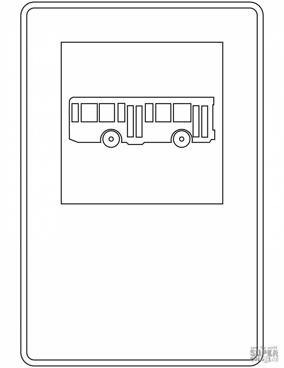 Coloring page traffic sign with invitation to parking
