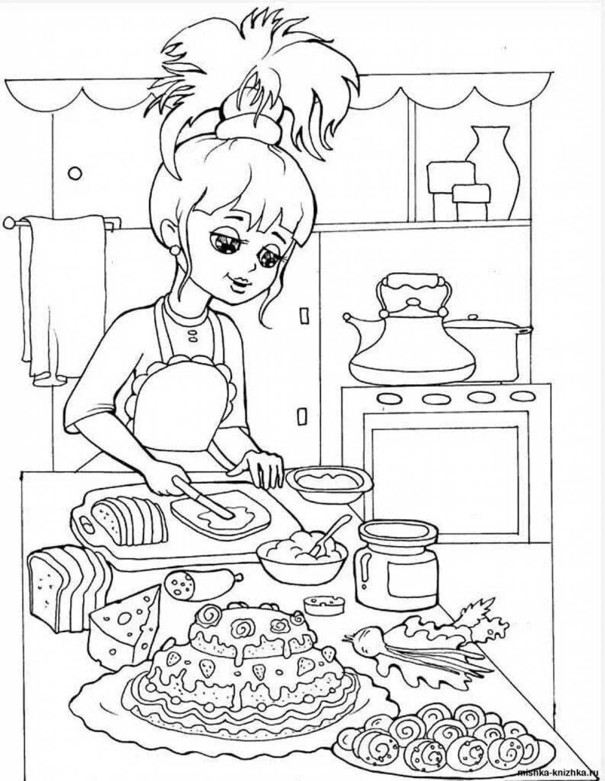 Coloring page dazzling mayan cuisine