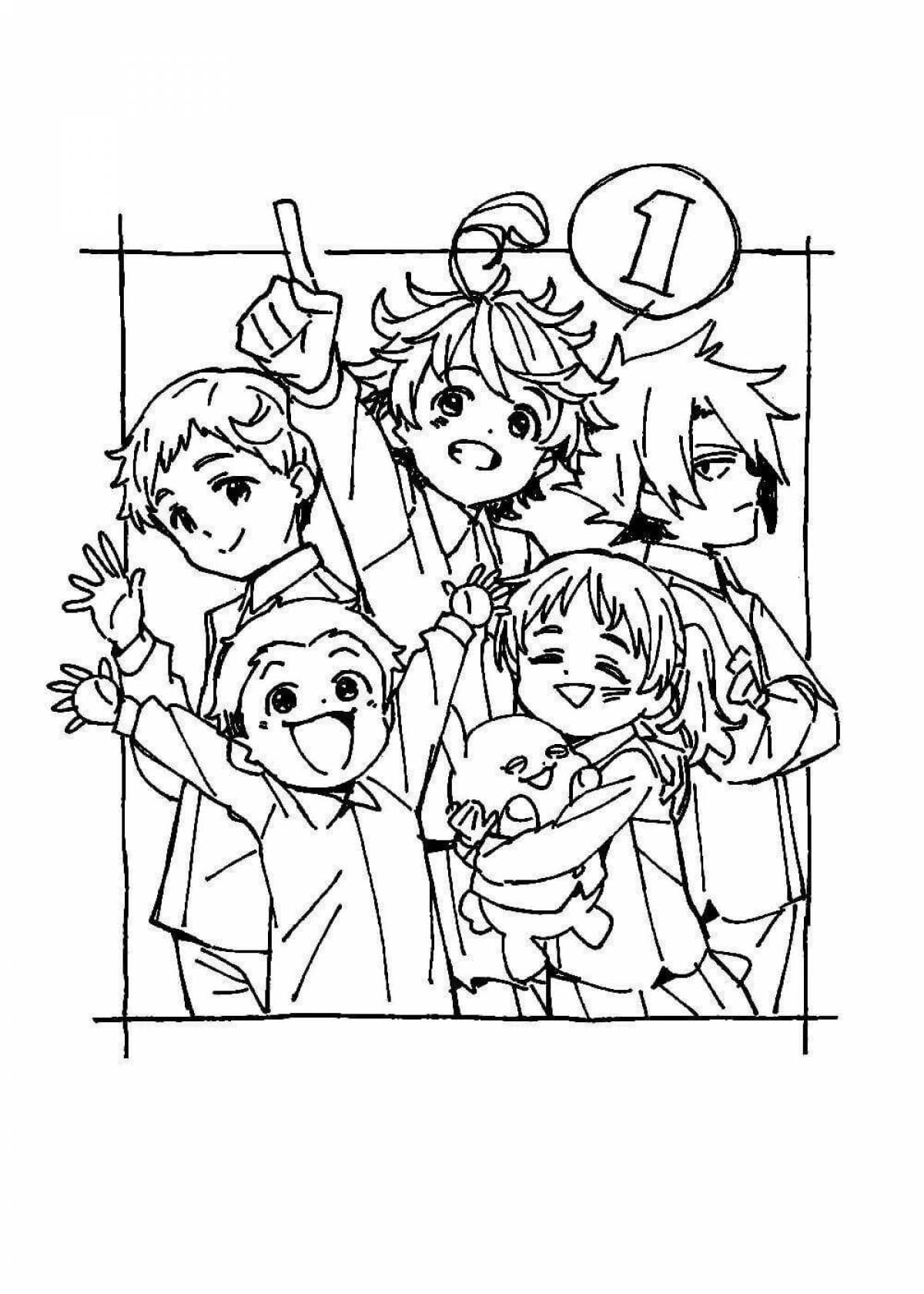 The Promised Neverland Fun Anime Coloring Page