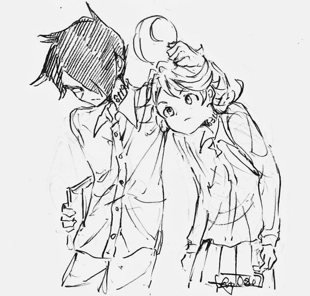 Mysterious promised neverland anime coloring book