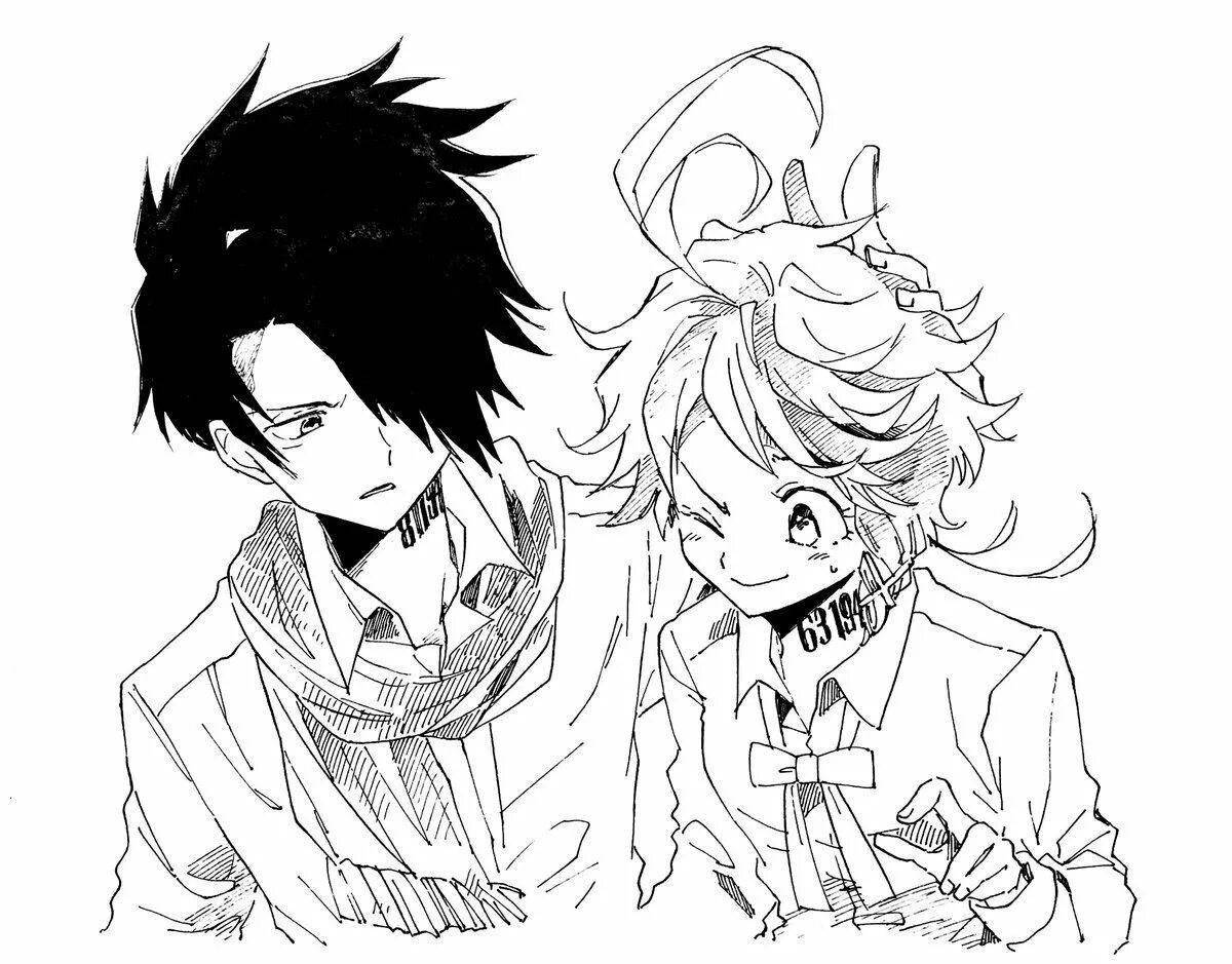 The Promised Neverland Bold Anime Coloring Page