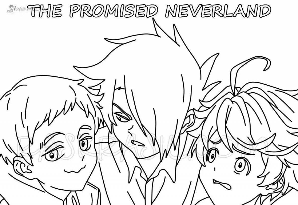 Забавная аниме-раскраска «обещанный неверленд»