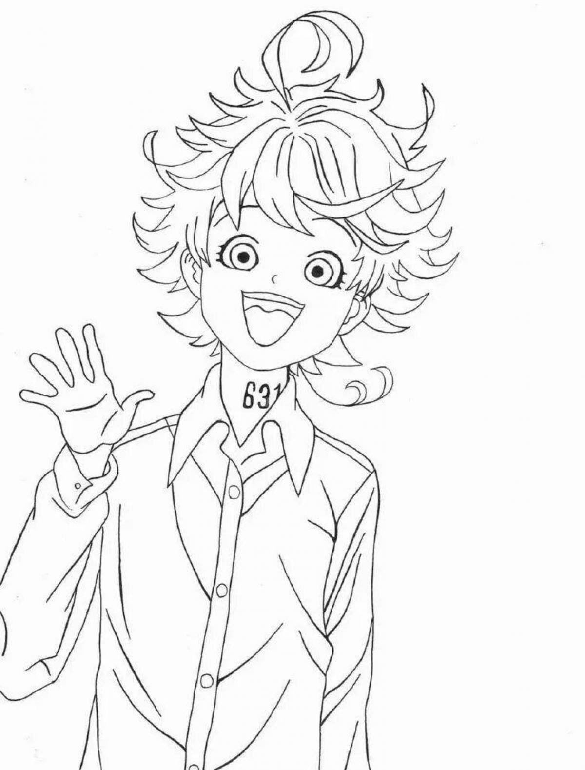 Sweet the promised neverland anime coloring page