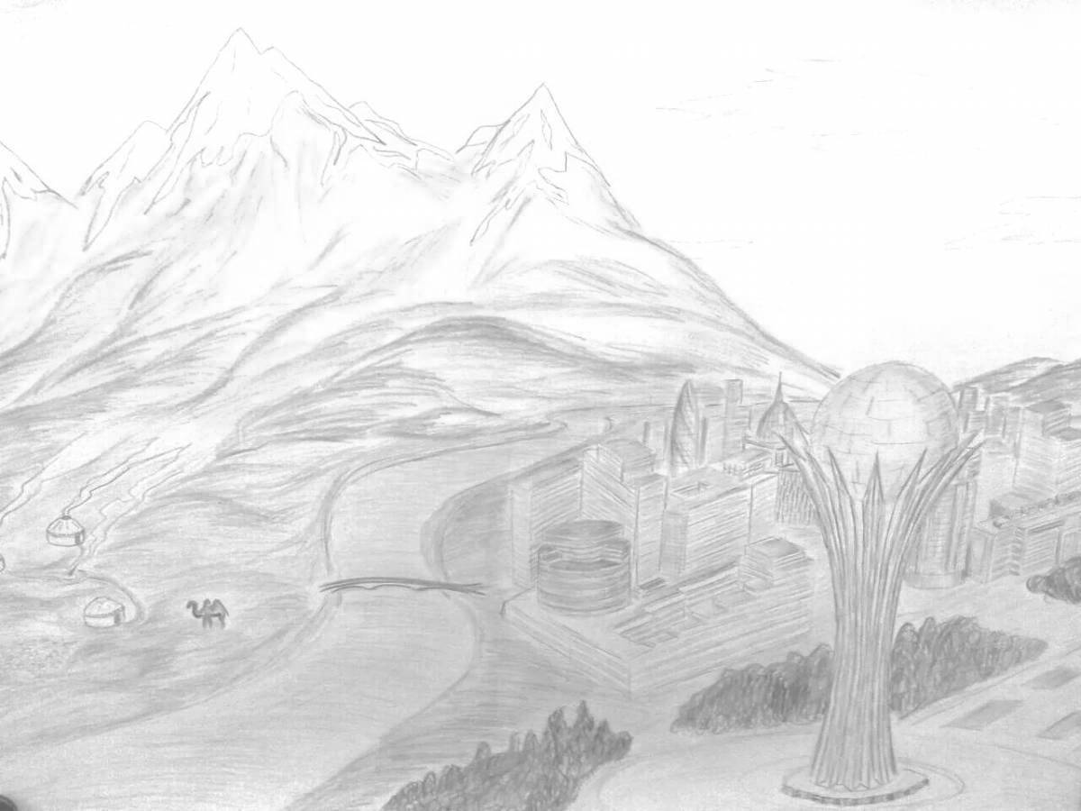 Coloring book fabulous Kazakh menin otanym